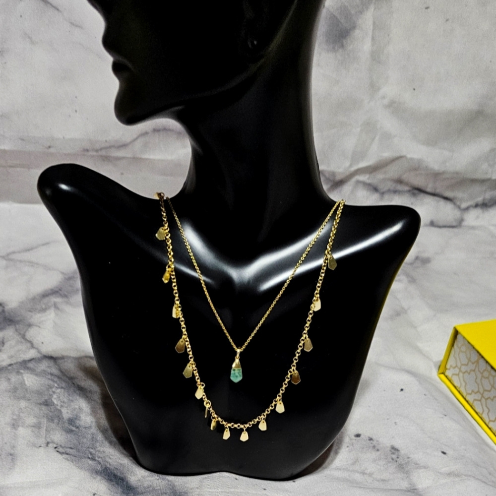 Kendra Scott  Freida Layered Necklace in Teal Amazonite EUC